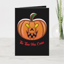 Happy Halloween Pumpkin Folded Holiday Card