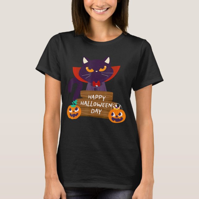Happy Halloween Pumpkin Funny Cute Ca Women Men Ki T-Shirt (Front)