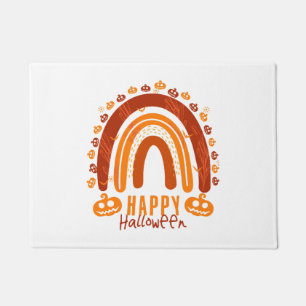 Happy Halloween Pumpkin Funny Halloween Rainbow Doormat