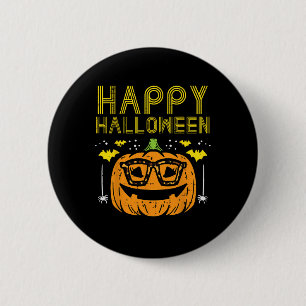 Happy Halloween Pumpkin Glasses Costume Women Girl 6 Cm Round Badge