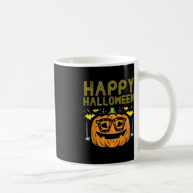 Happy Halloween Pumpkin Glasses Costume Women Girl Coffee Mug (Right)