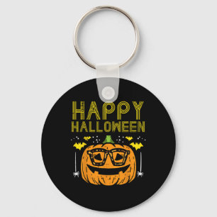 Happy Halloween Pumpkin Glasses Costume Women Girl Key Ring