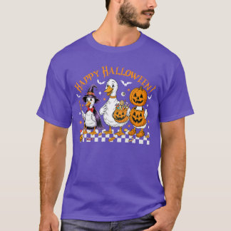 Happy Halloween Pumpkin Goose Trick or Treat Silly T-Shirt
