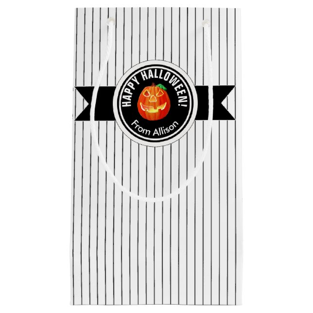Happy Halloween Pumpkin ID212 Small Gift Bag (Front)