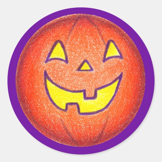 Happy Halloween Pumpkin Jack-O-Lantern Sticker (Front)