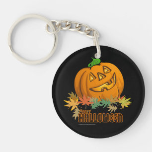 Happy Halloween Pumpkin Key Ring