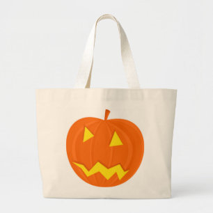 "HAPPY HALLOWEEN" PUMPKIN LARGE TOTE BAG