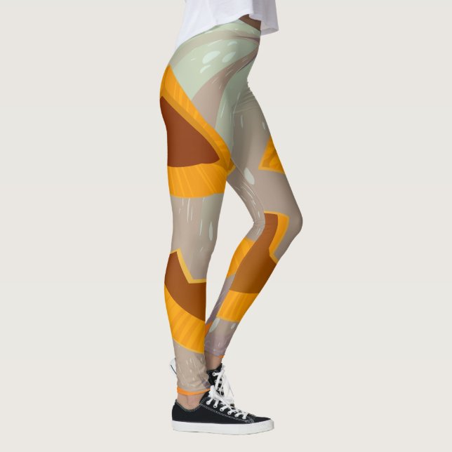 Happy Halloween Pumpkin Leggings (Right)