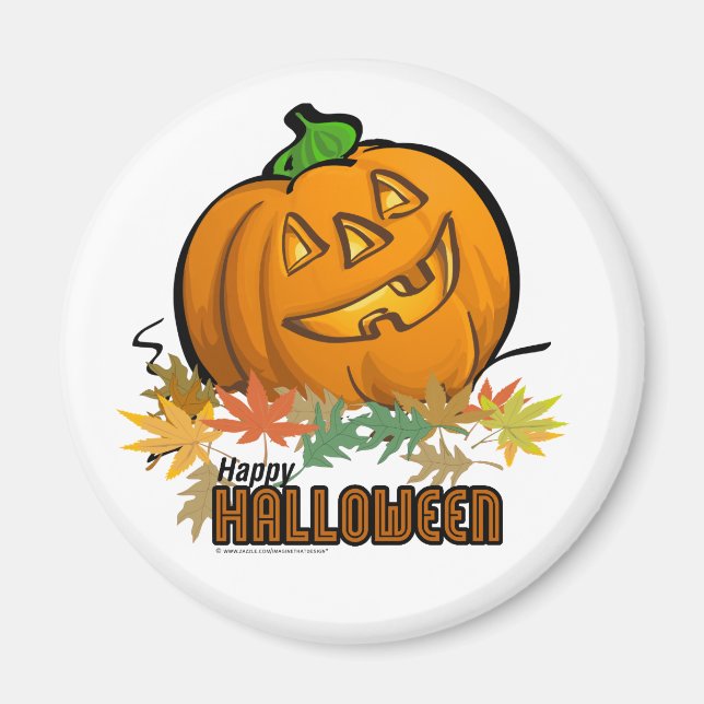 Happy Halloween Pumpkin Magnet (Front)