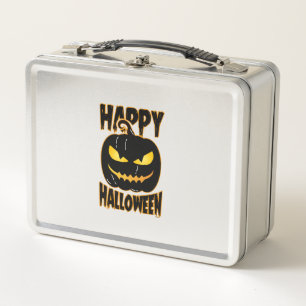 Happy Halloween Pumpkin Metal Lunch Box