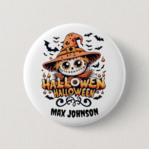Happy Halloween - Pumpkin Patch Orange Black 6 Cm Round Badge
