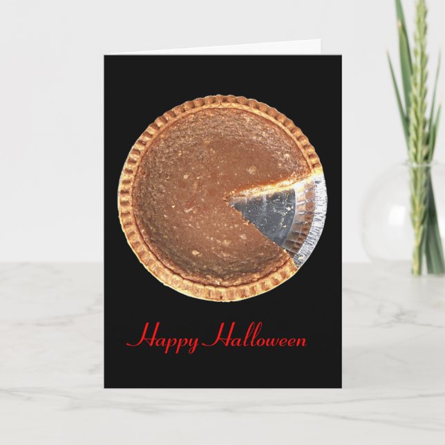 Happy Halloween Pumpkin Pie Romantic Card (Front)
