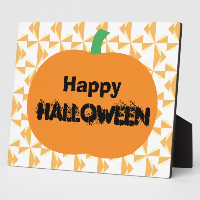 Happy Halloween Pumpkin Plaque (Side)