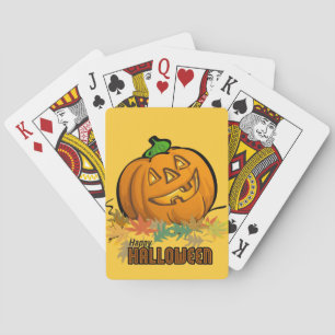 Happy Halloween Pumpkin Playing Cards