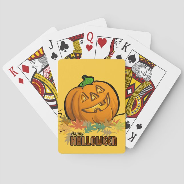 Happy Halloween Pumpkin Playing Cards (Back)