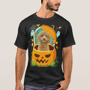 Happy Halloween Pumpkin Poodle Dog Witch Cute Hat T-Shirt