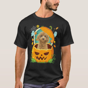 Happy Halloween Pumpkin Poodle Dog Witch Cute Hat T-Shirt