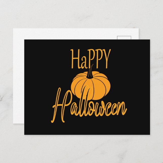 Happy Halloween Pumpkin Postcard (Front/Back)