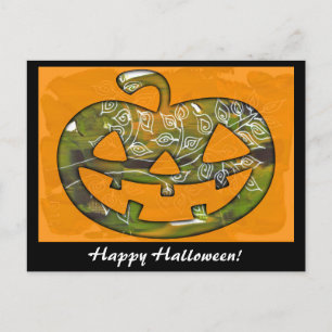 Happy Halloween pumpkin - postcard invitation