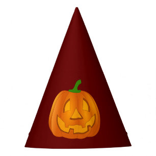 Happy Halloween Pumpkin Red  Paper  Party Hat