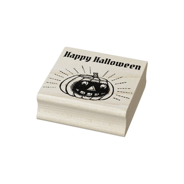 Happy Halloween Pumpkin Rubber Stamp (Stamp)