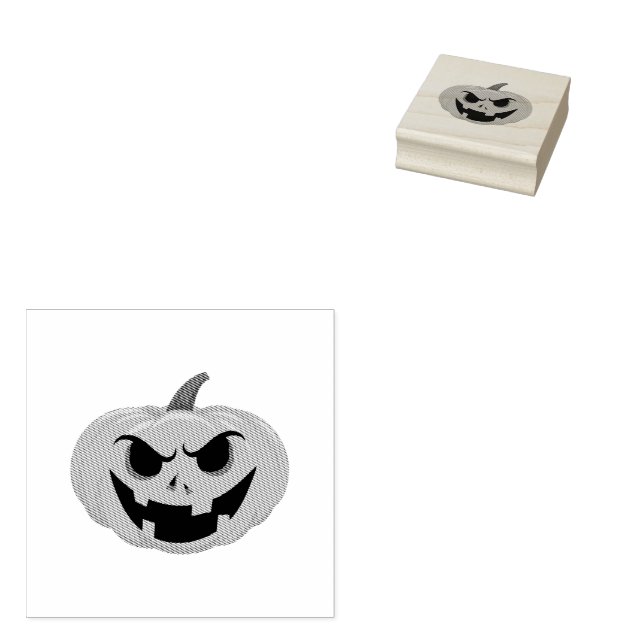 Happy Halloween pumpkin  Rubber Stamp (Stamped)