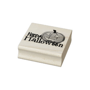 Happy Halloween Pumpkin Rubber Stamp