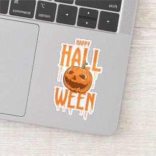 Happy halloween pumpkin scary sticker 