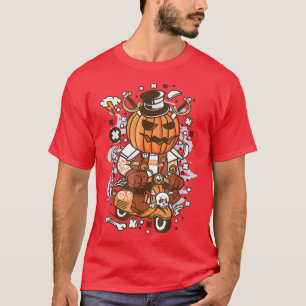 Happy Halloween Pumpkin Scooter,Jack o Lantern Sca T-Shirt