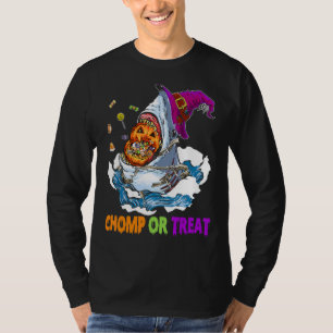 Happy Halloween Pumpkin Shark Chomp Or Treat T-Shirt