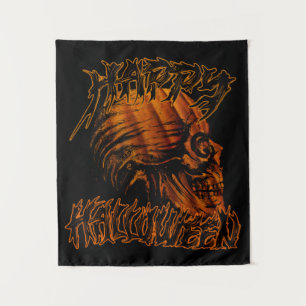 happy halloween pumpkin skull  tapestry