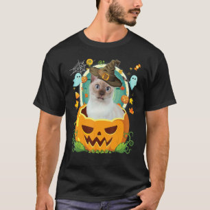 Happy Halloween Pumpkin Tonkinese Cat Witch Cute H T-Shirt