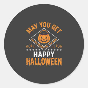 Happy Halloween Pumpkin Treats Vector Design Classic Round Sticker