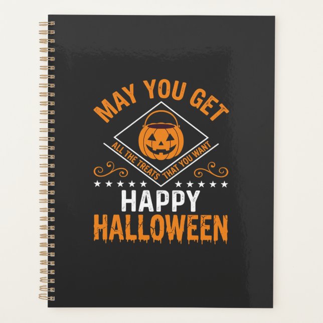 Happy Halloween Pumpkin Treats Vector Design Planner (Front)
