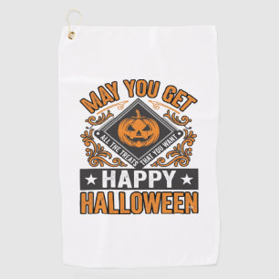 Happy Halloween Pumpkin Treats Vintage Golf Towel