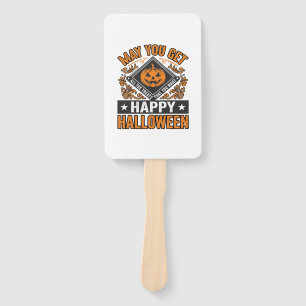 Happy Halloween Pumpkin Treats Vintage Hand Fan