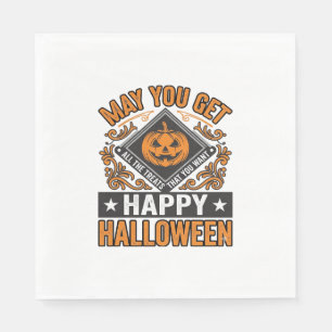 Happy Halloween Pumpkin Treats Vintage Napkin