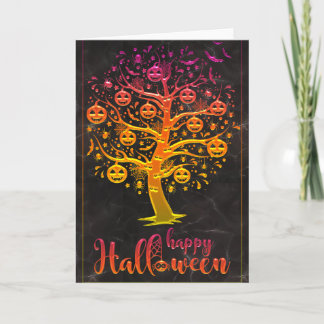 Happy Halloween Pumpkin Tree Card