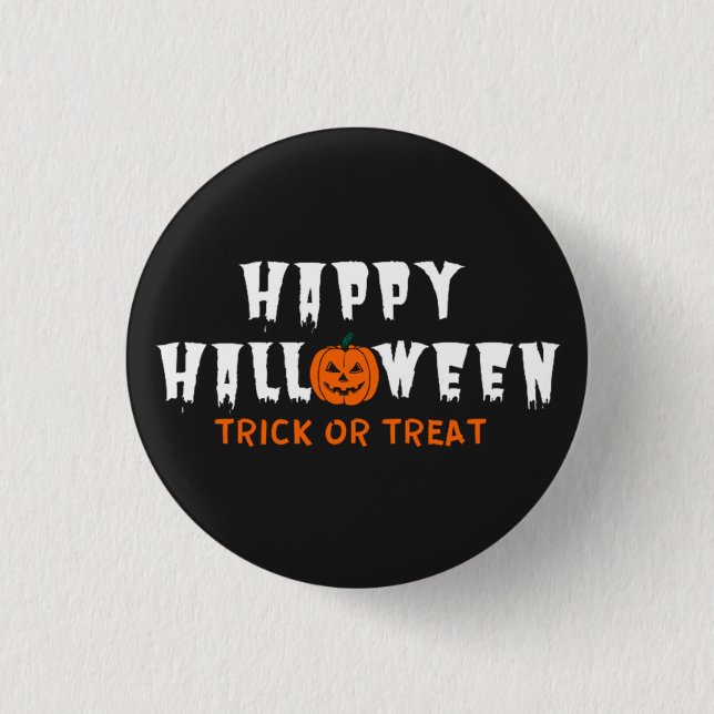Happy Halloween Pumpkin Trick Or Treat  3 Cm Round Badge (Front)