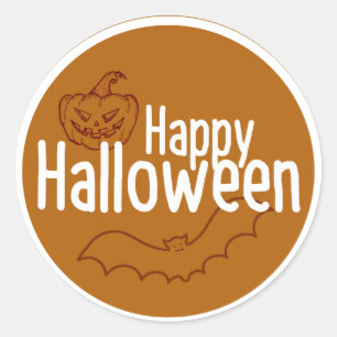 Happy Halloween Pumpkin Trick or Treat Classic Round Sticker