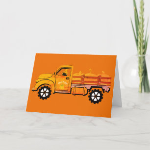 Happy Halloween Pumpkin Truck Card