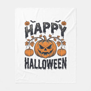 Happy Halloween Pumpkin Vintage Engraving Design_1 Fleece Blanket