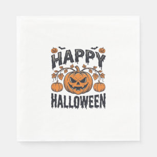 Happy Halloween Pumpkin Vintage Engraving Design_1 Napkin