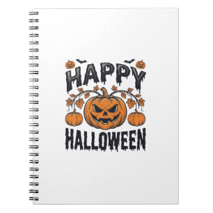 Happy Halloween Pumpkin Vintage Engraving Design_1 Notebook