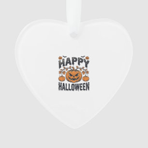 Happy Halloween Pumpkin Vintage Engraving Design_1 Ornament