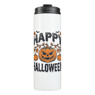 Happy Halloween Pumpkin Vintage Engraving Design_1 Thermal Tumbler