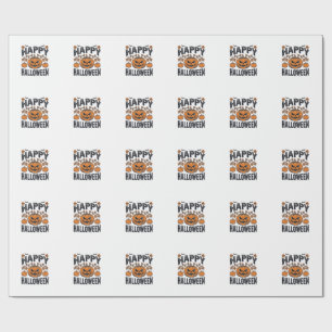 Happy Halloween Pumpkin Vintage Engraving Design_1 Wrapping Paper