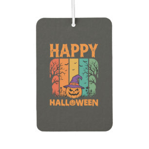 Happy Halloween Pumpkin Vintage Vector Car Air Freshener