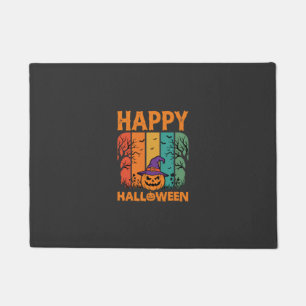 Happy Halloween Pumpkin Vintage Vector Doormat