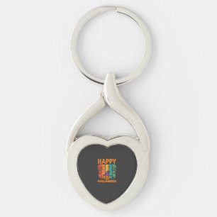 Happy Halloween Pumpkin Vintage Vector Key Ring
